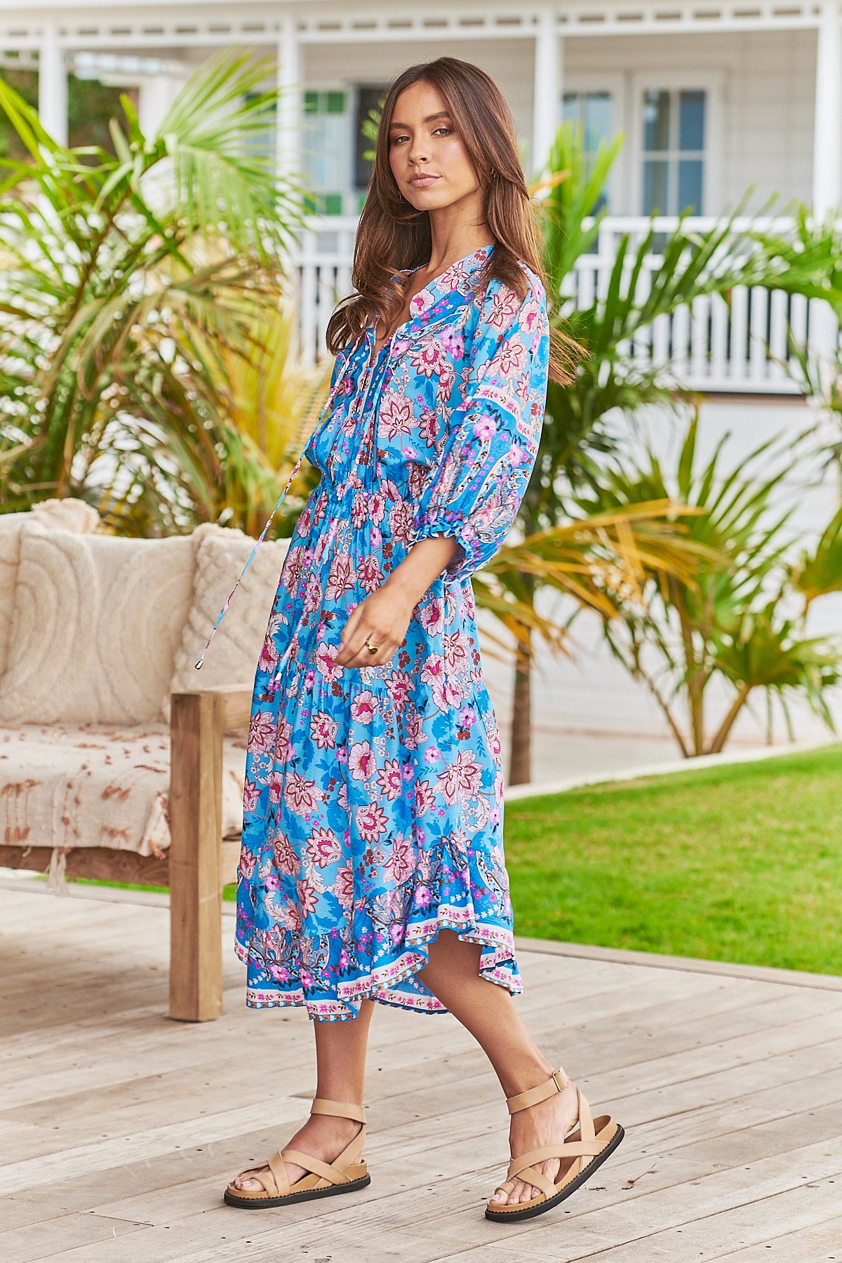 light blue midi shirt dress MEGAN SHORT SLEEVE TIE-FRONT MIDI SHIRT DRESS